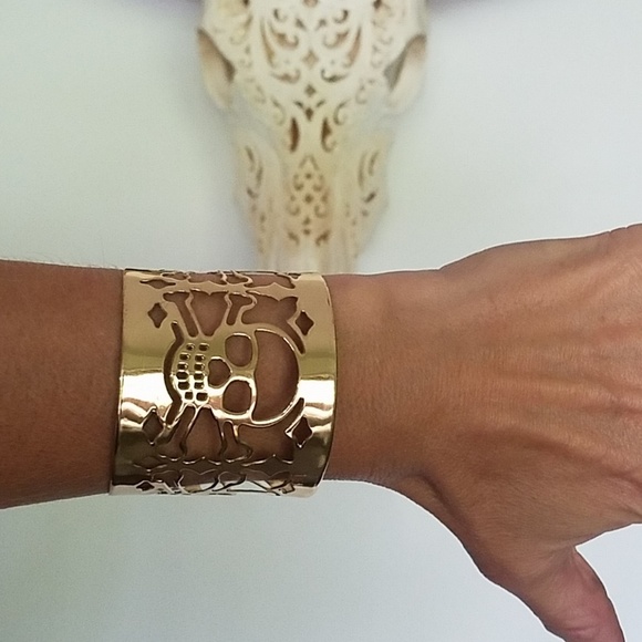 Bisjoux Jewelry - Skull cuff bracelet brass cuff bracelet new